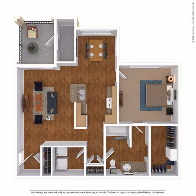 1 Bed 1 Bath 917 SqFt (837 Net) 0425-1 floor plan